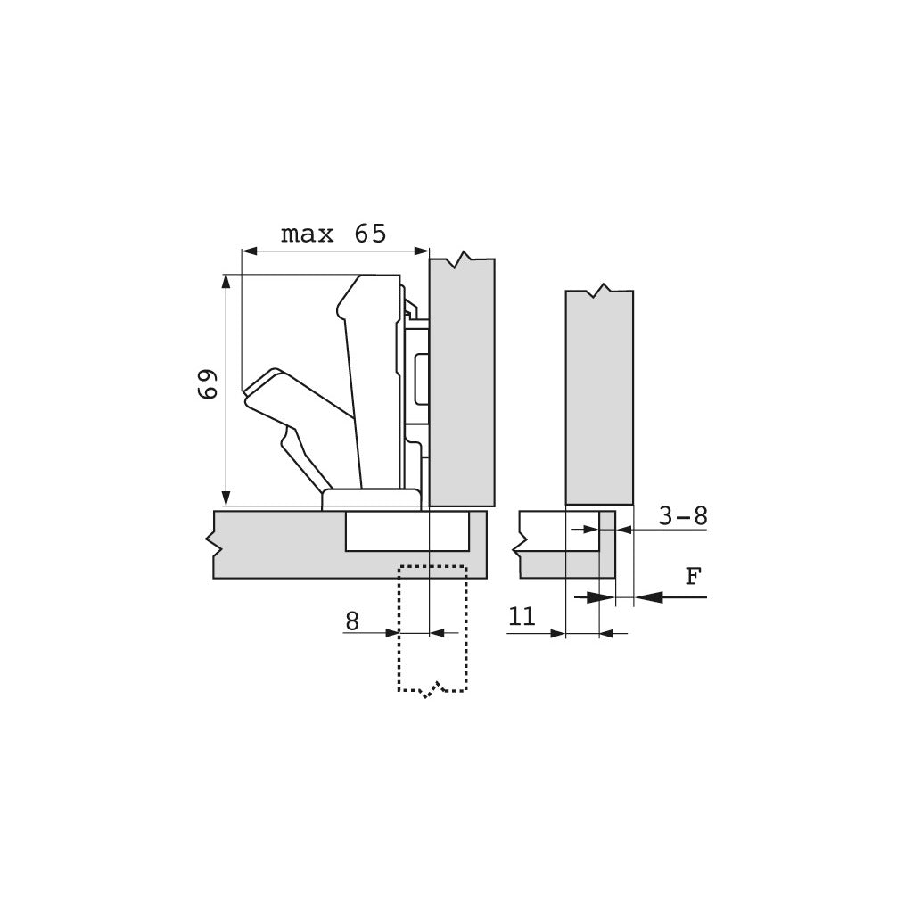 CLIP top Scharnier 170°