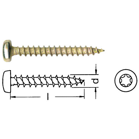 Spanplattenschraube Pan Head mit Torx verzinkt