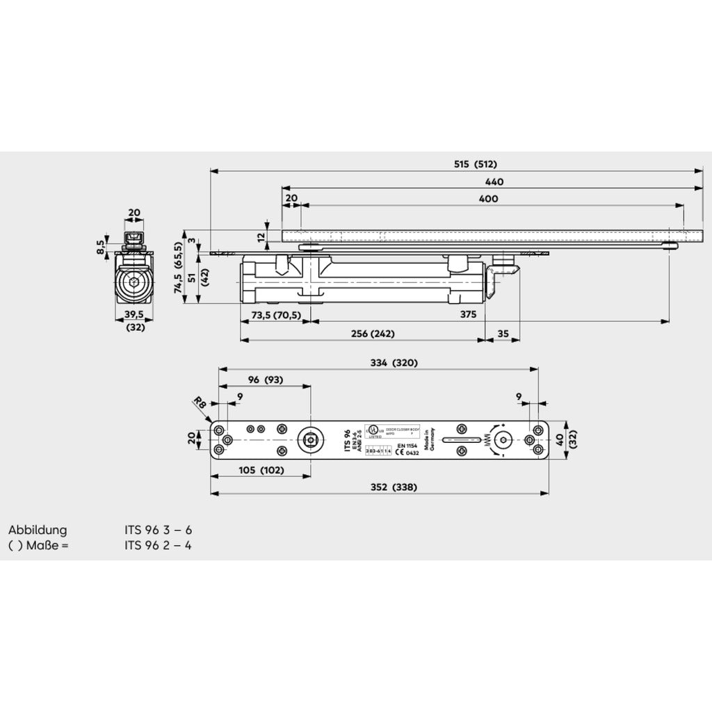 Türschließer ITS 96 für Schmiedehebel