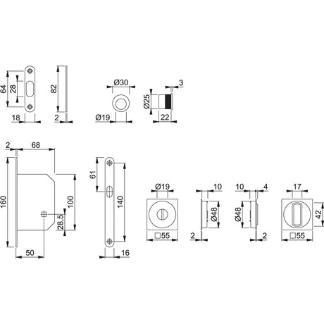 Schiebetürmuschel-Set 4921-WC