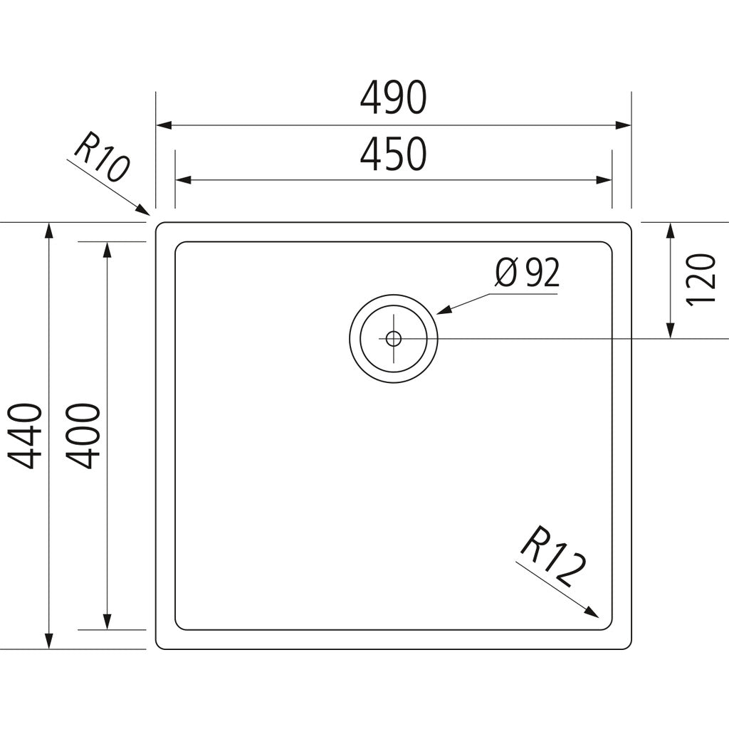 Unterbauspüle Kumu 450 U