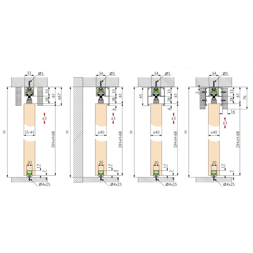 Schiebebeschlag Spaceship 80 W