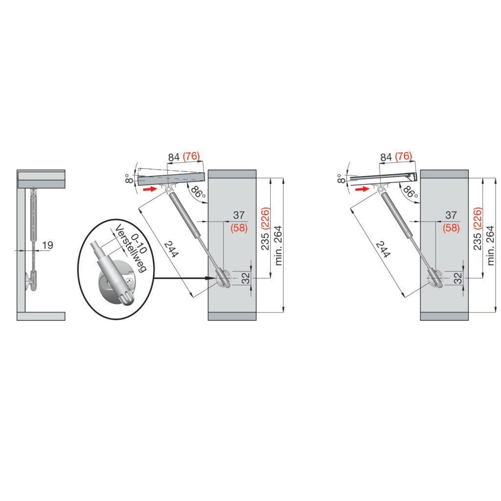 Klappen-Liftbeschlag KLB 244