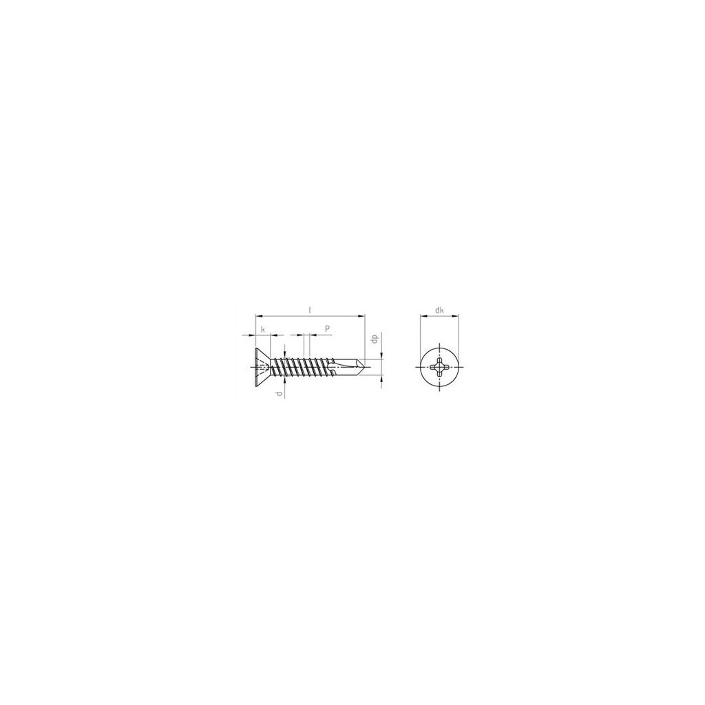 DIN 7504-O-H Senk-Bohrschrauben Form-O verzinkt