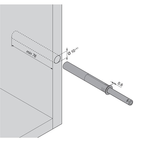 TIP-ON für Türen Langversion mit Puffer