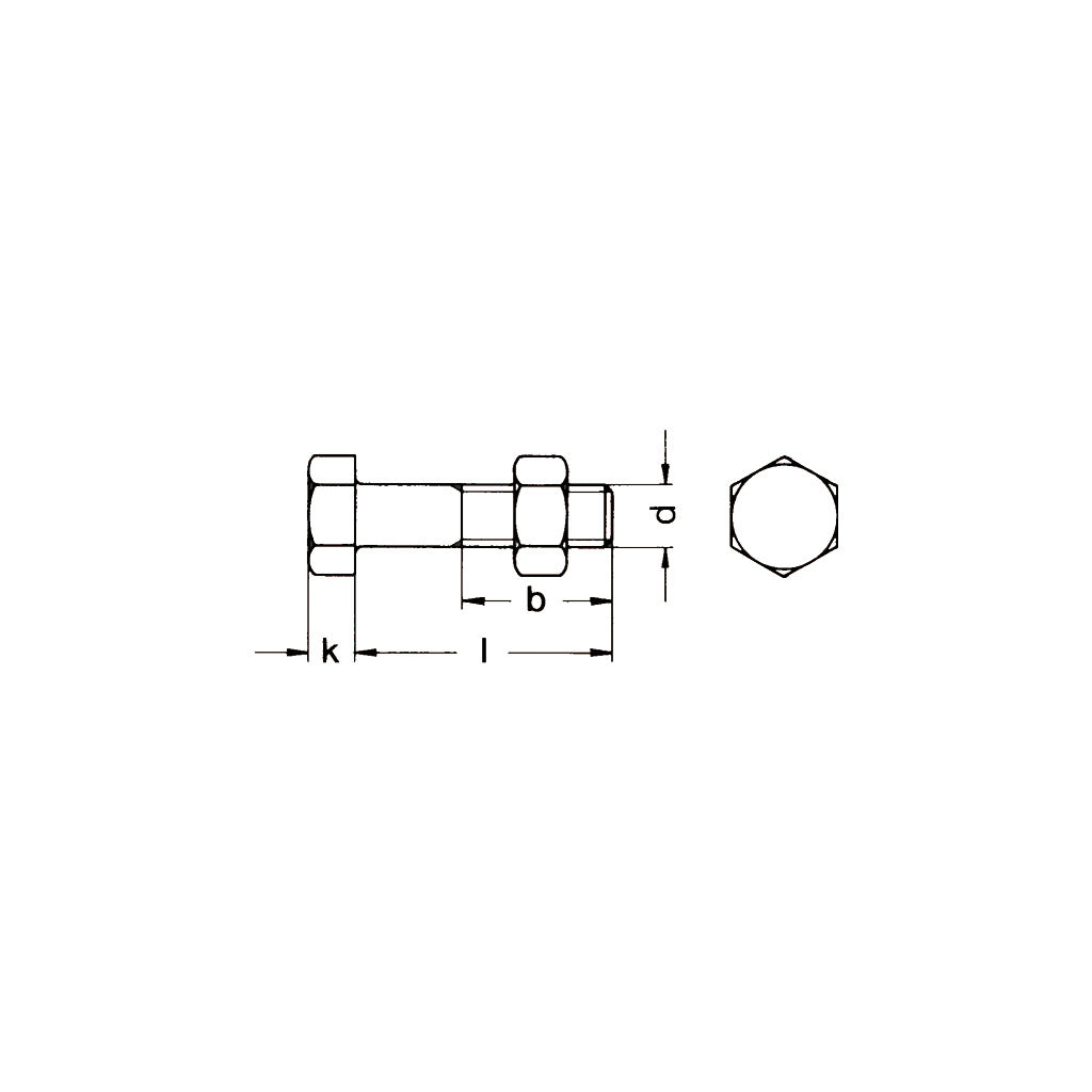 DIN601 Sechskantschrauben mit Muttern 4.6 verzinkt
