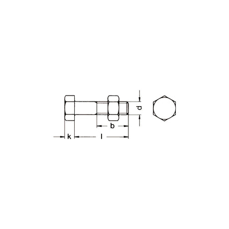 DIN601 Sechskantschrauben mit Muttern 4.6 verzinkt