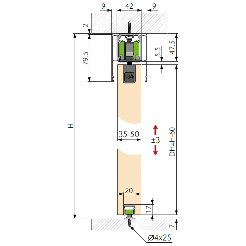 Schiebebeschlag Spaceship 160 W