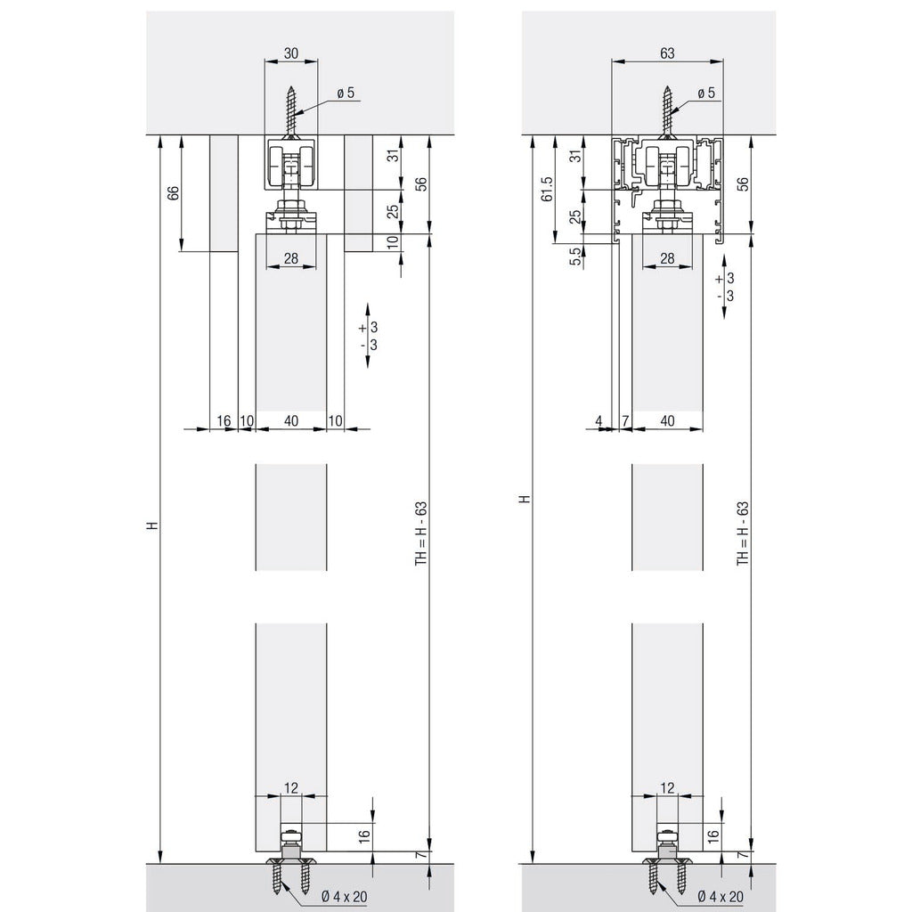 Schiebetürbeschlag Porta H 60