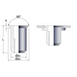 Blindnietmutter Senkkopf gerändelt Edelstahl