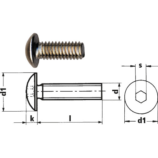 ISO7380-1 Linsenschrauben mit Innensechskant NIRO-A4 50