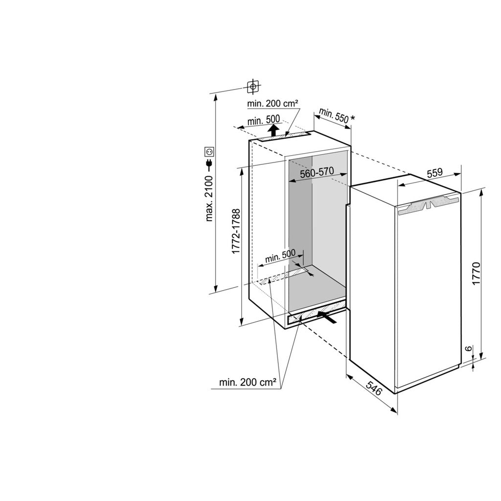 Integrierbarer Kühlschrank mit Gefrierfach IRBdi 5151.