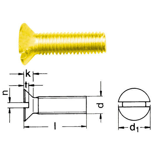 Senkschrauben Messing / DIN 963.