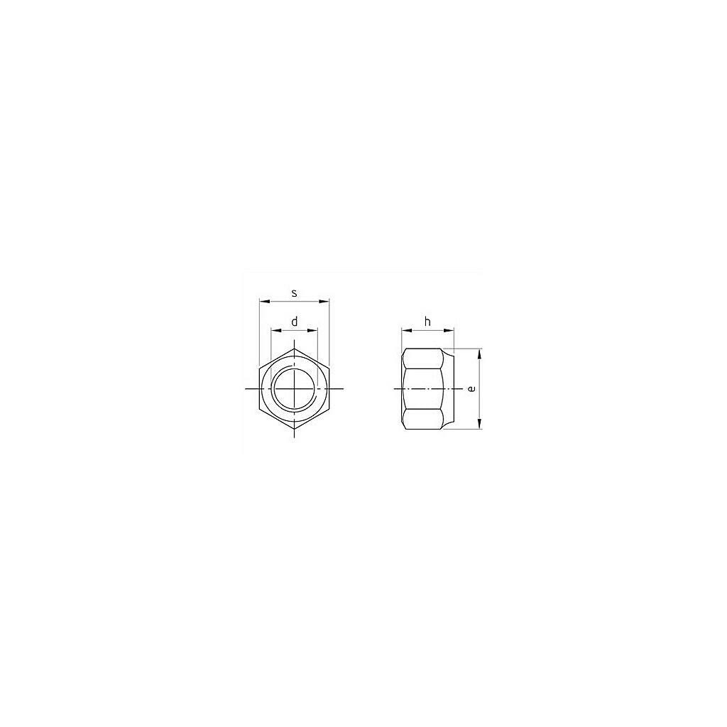 ISO 7040 Sicherungsmutter, hohe Form,  A2.