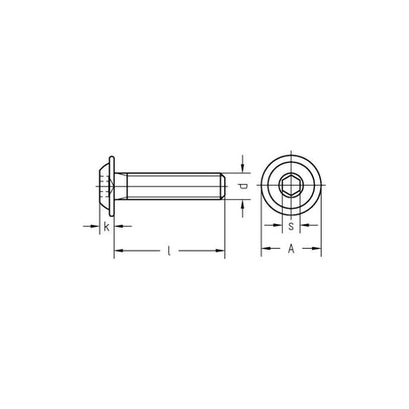 ISO7380-2 Linsenschrauben mit Innensechskant 10.9 verzinkt.