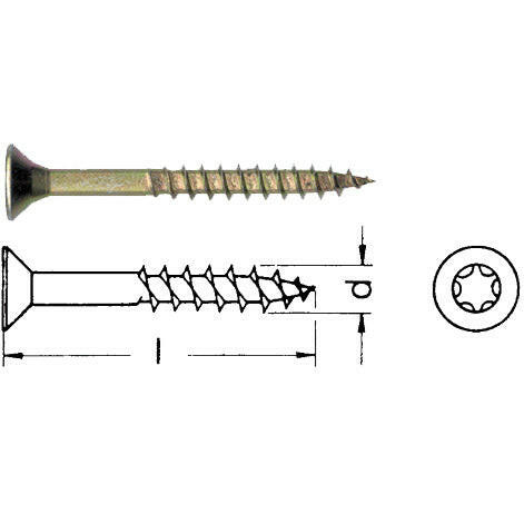 Spanplattenschrauben Senkkopf mit Torx.