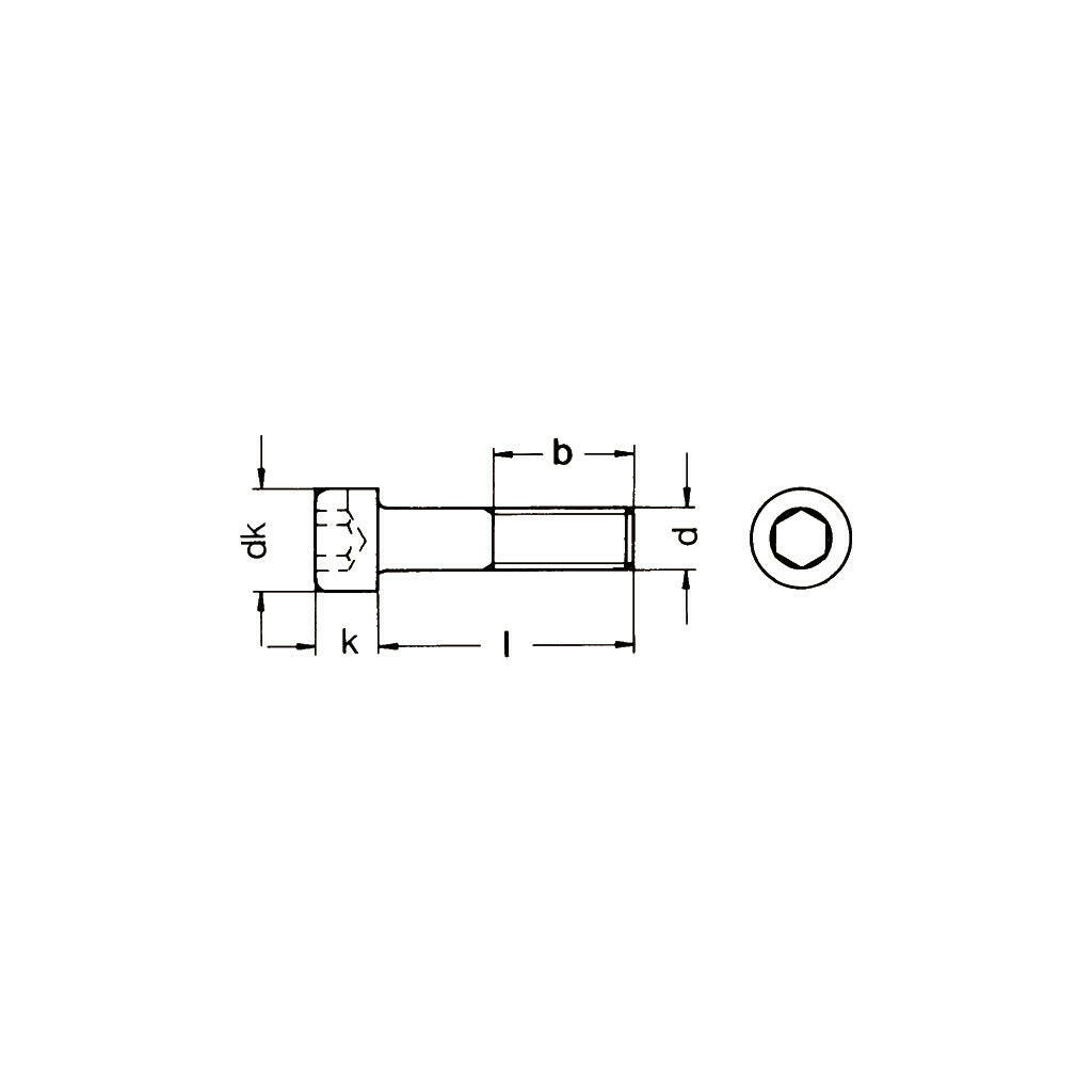 ISO4762/DIN912 Zylinderschrauben mit Innensechskant 12.9 schwarz verzinkt.