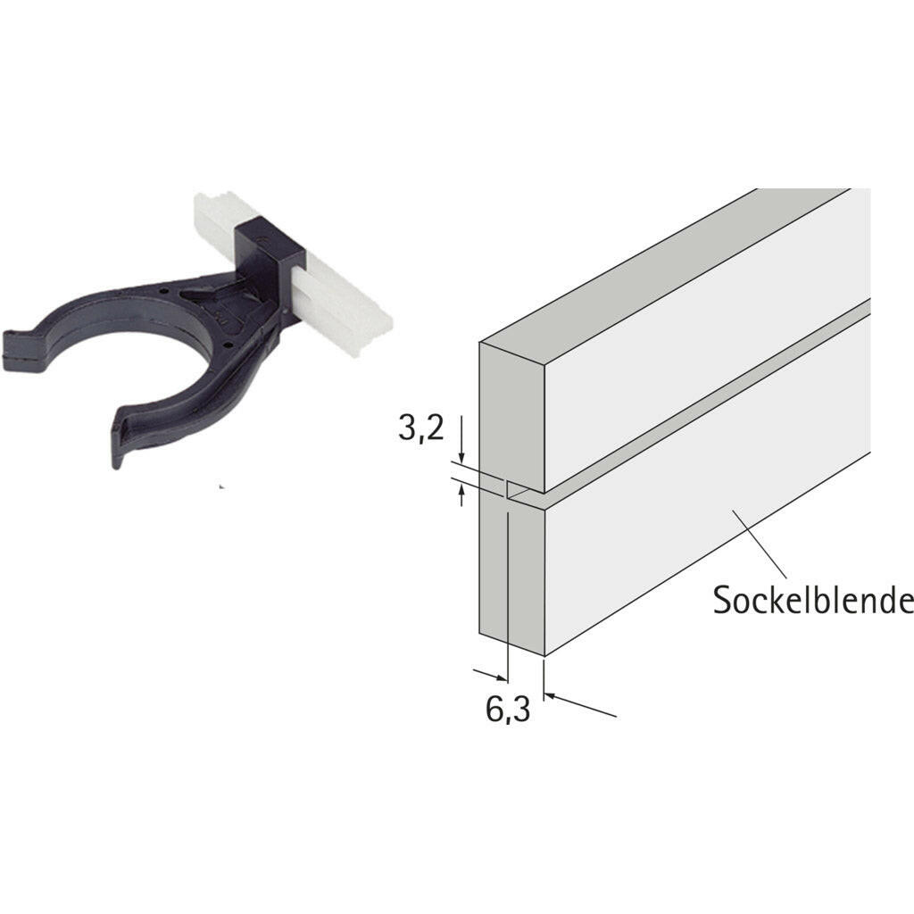 Clip Sockelblendenhalter für Sockelverstellfuß Korrekt