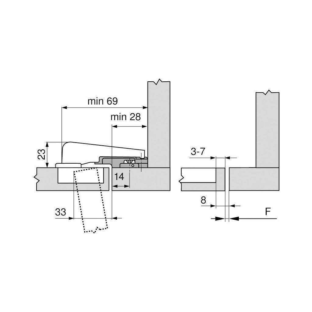 MODUL BLUMOTION Stollenscharnier 95°.