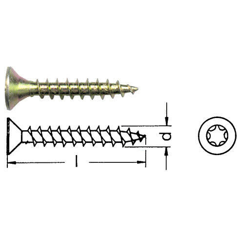 Spanplattenschraube Senkkopf mit Torx.