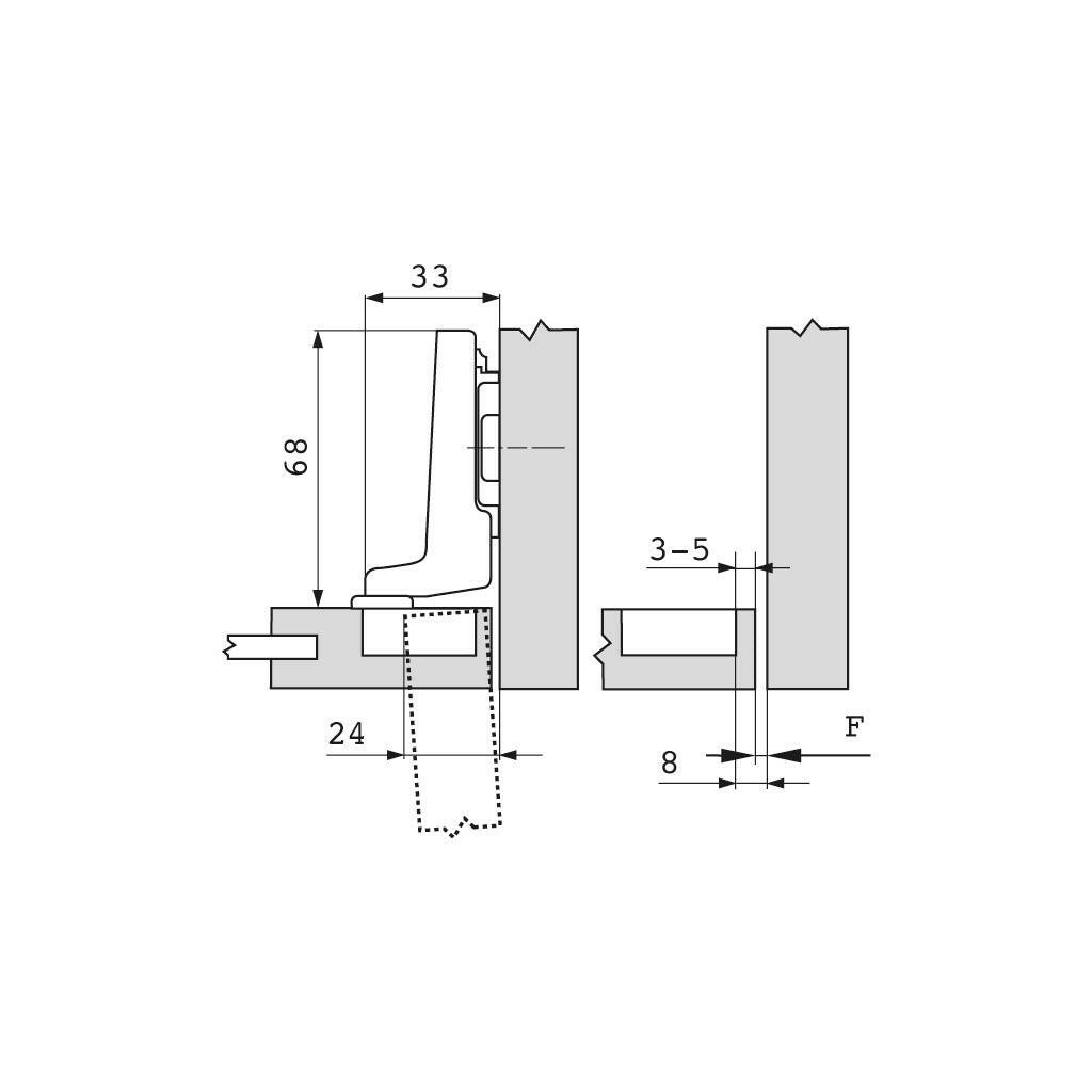 CLIP top Scharnier 94°, Minischarnier