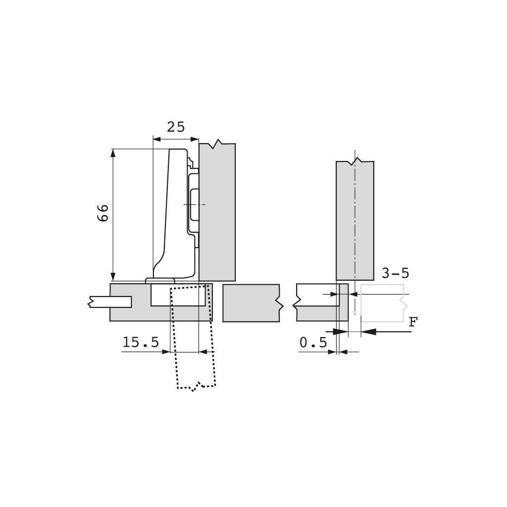 CLIP top Scharnier 94°, Minischarnier