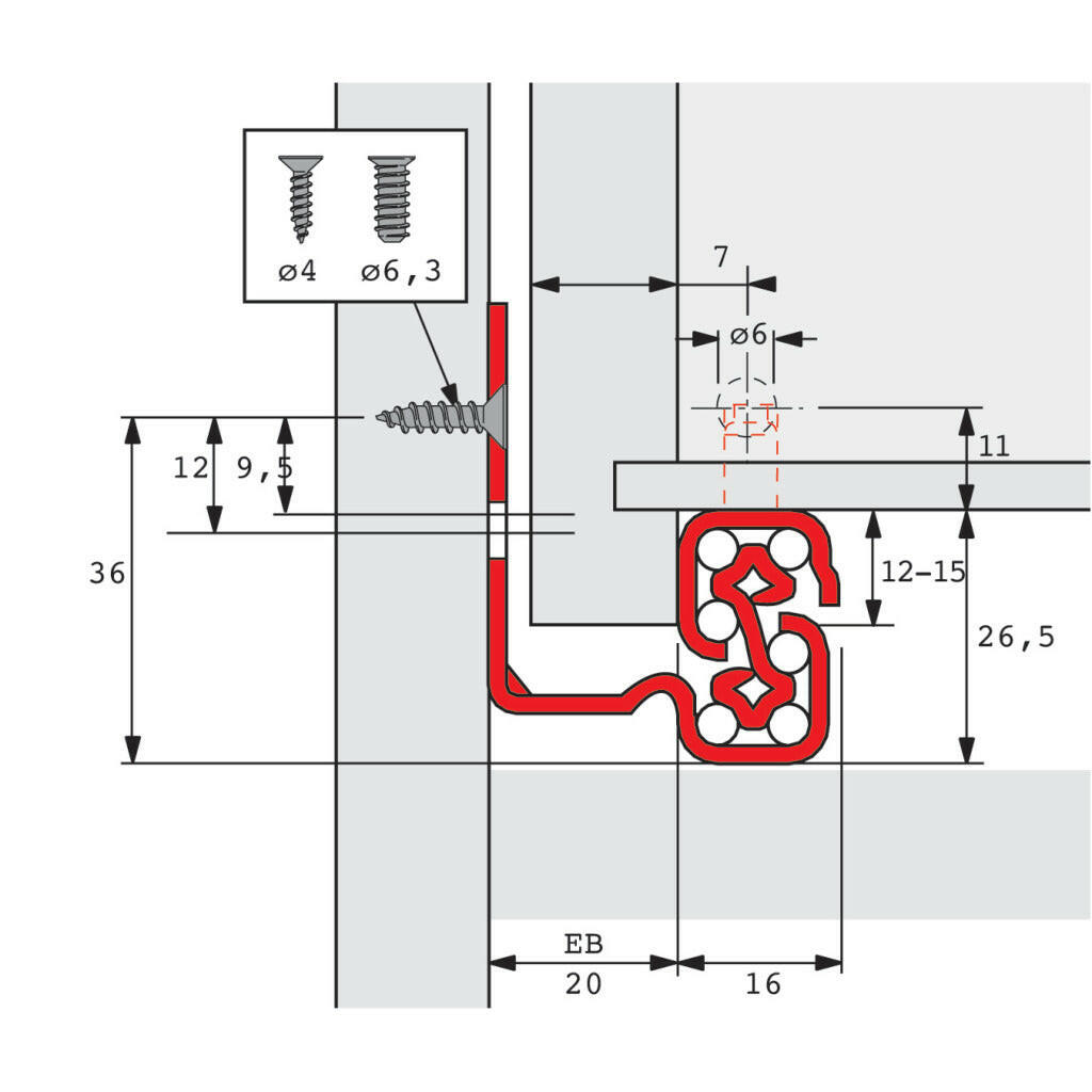 Quadro V6 Vollauszug Silent System