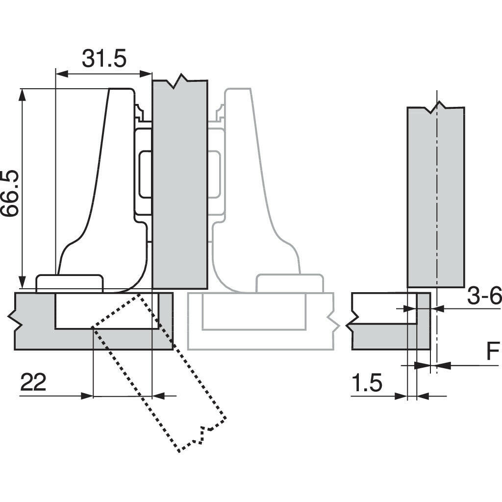 CLIP top Scharnier 120°