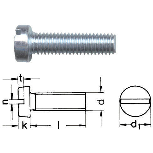 Zylinderschraube mit Schlitz verzinkt / DIN-EN-ISO 1207 (DIN 84)