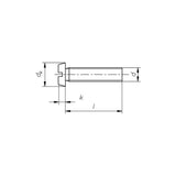 DIN 84/ISO 1207, Zylinderschrauben mit Schlitz, Niro A4